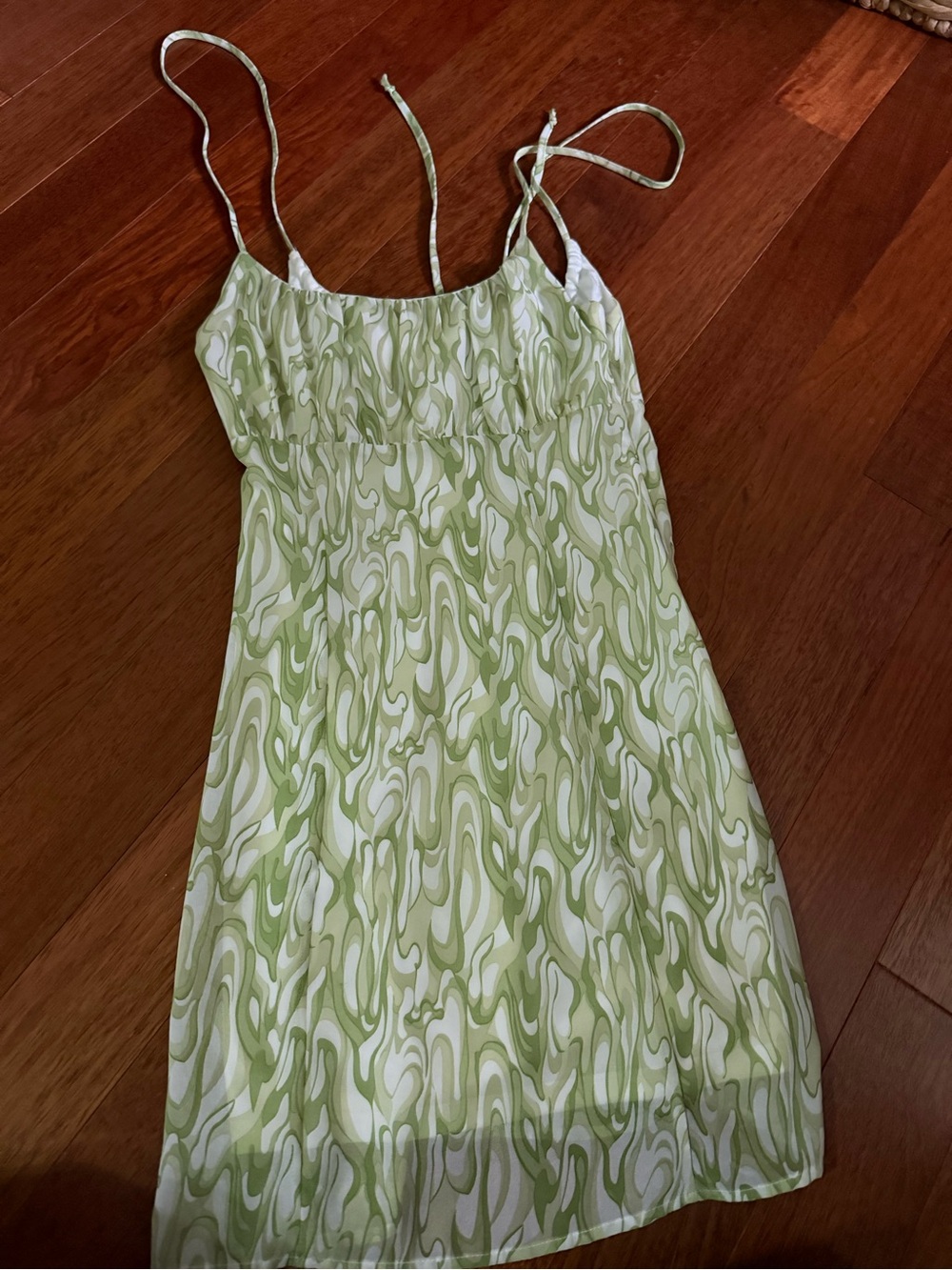 Kendall & Kylie Green and White Mini Dress